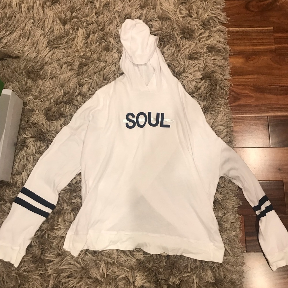 SoulCycle open back pull over lounge hoodie